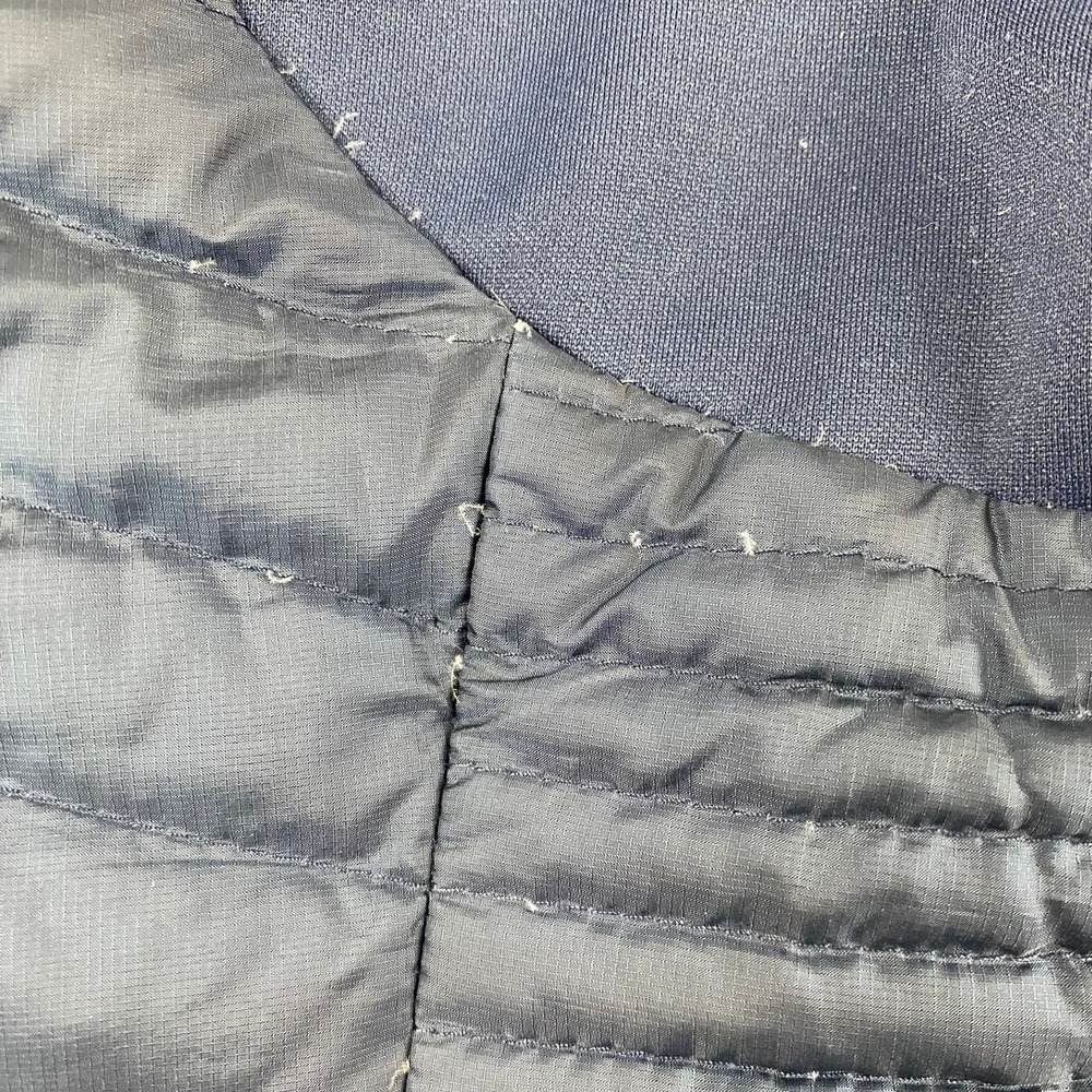 Eddie Bauer Womens XL StormDown 800 Puffer Jacket Navy Blue Lime Green Hooded - Picture 6 of 12